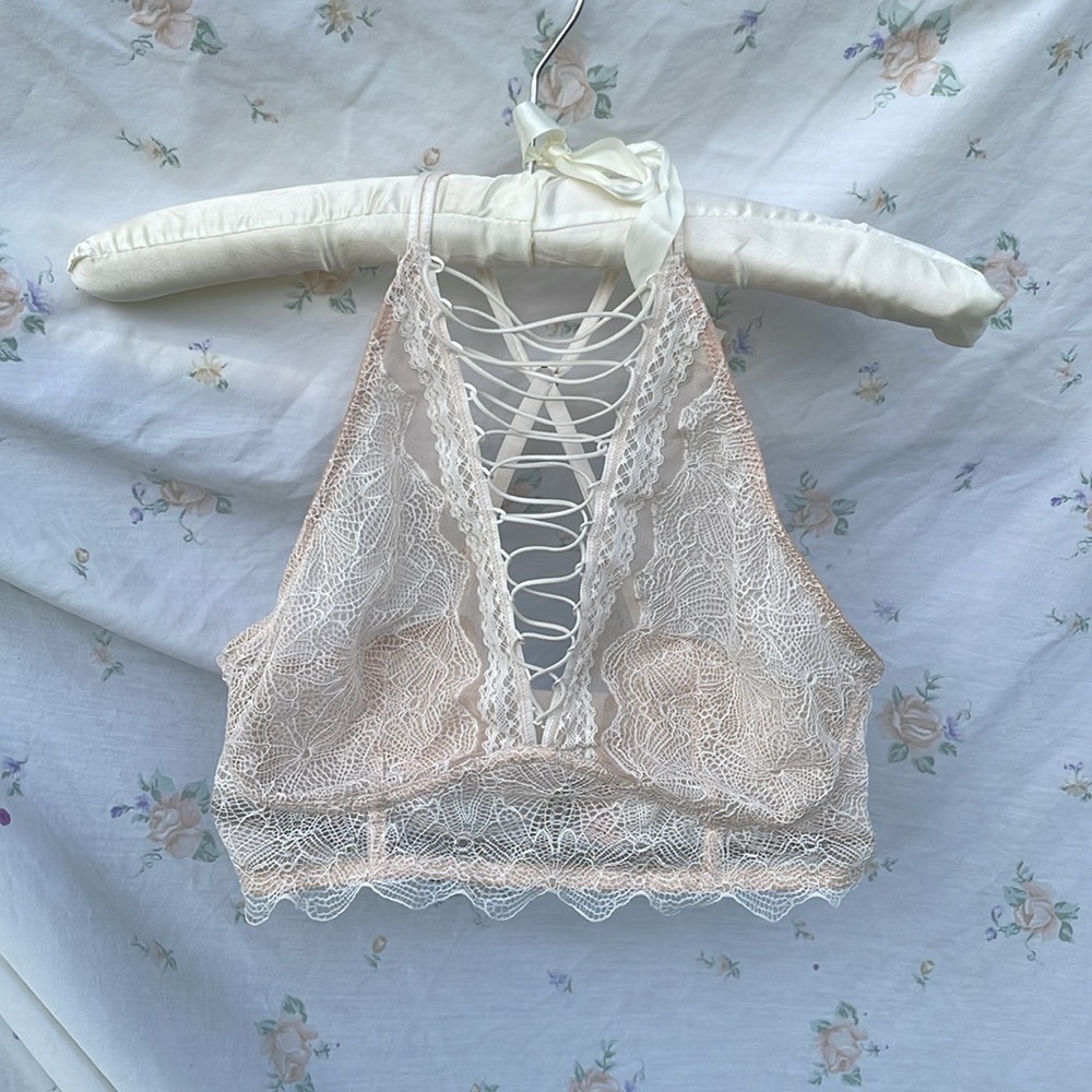 Victoria’s Secret Lace up high neck bra bralette